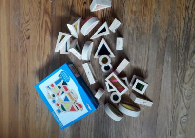 Blocs arc en ciel, sensoriels, miroirs