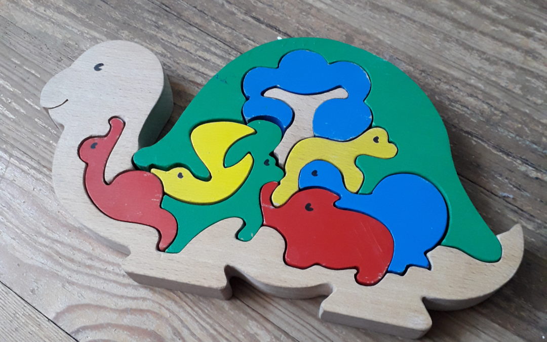 Puzzle 3D tortue en bois