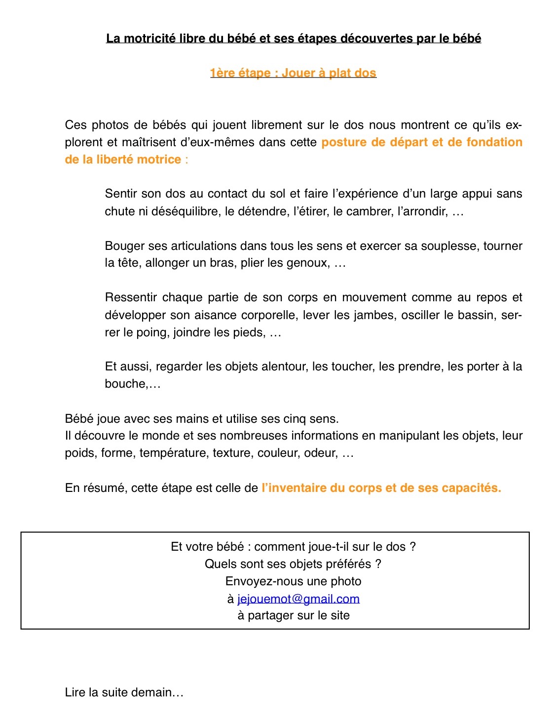 Jouer sur le dos - 1