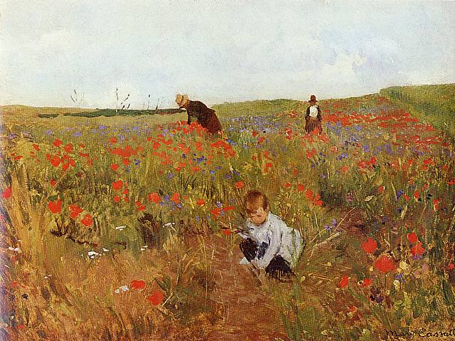 La Cueillette des coquelicots, 1875, Mary Cassatt