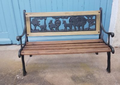 Banc bois et fer forgé